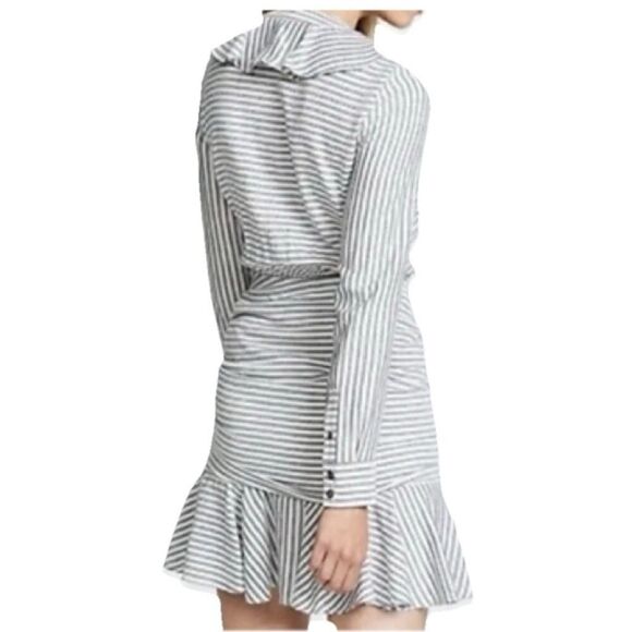 Veronica Beard Kai Mini Dress Blue White Stripe Swiss Dot Ruffle Size 4 - Picture 7 of 14